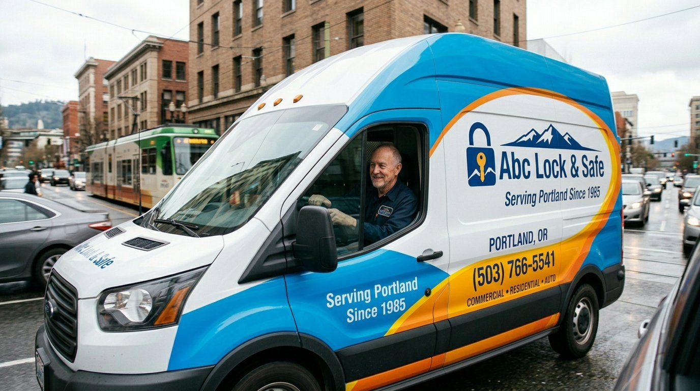 ABC Lock and Safe service van covering Gresham